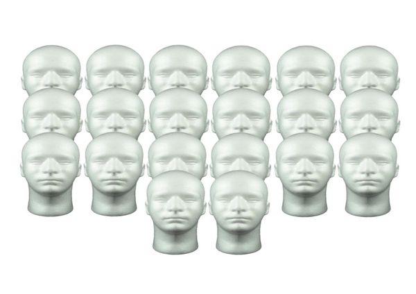 20x maschio polyfoam mannequin head display modello mankin testa per la parrucca 6749186