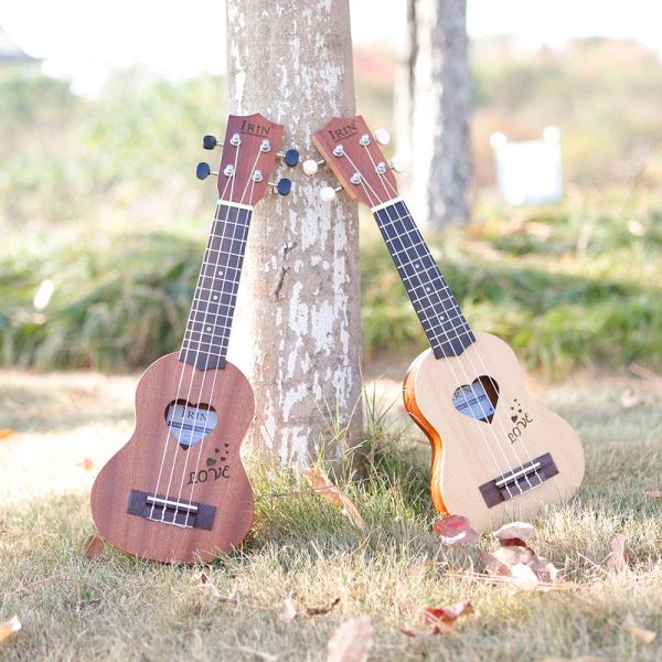 Kablolar 17 inç ukulele ladin ahşap müzik aleti 4 String Hawaiian Gitar Depolama çantası yetişkin hediyeler çocuklar eğitim araçları