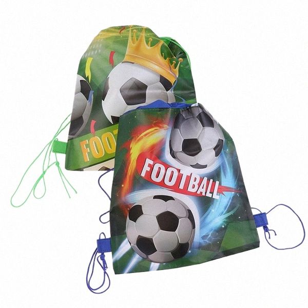 Mochila do tema do futebol Party Party Birthday Birthday Nastable Faccer Ball Soccer Ball Greams Bag M05Y#