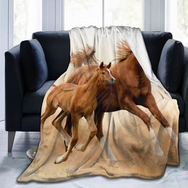 Top Flannel Blanket Animal Horse Air Condicionamento dos fãs de concertos Apoie presente Christmas
