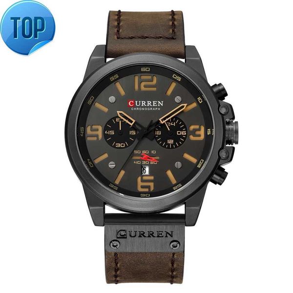 Top -Marke Luxus Curren 8314 Mode Leder Quarz Männer sehen Casual Date Chronograph männliche Handgelenk Uhr Uhr Montre Homme