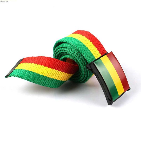 Taillenkettengürtel Rasta Jamaican Rgy Canvas Gürtel mit stilvollem Bucklel240416