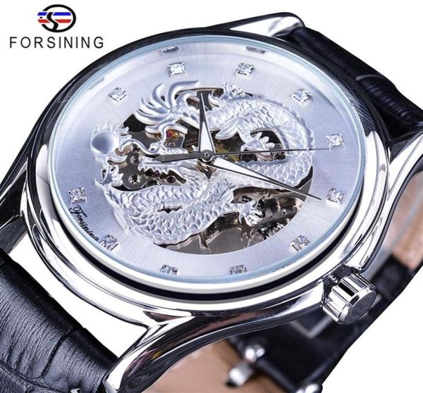 Forsining Luxury Sport Sport Mechanical Watch Diamante Diamante Dragon Wristwatches Luminous Hand Men Water prova d'água Relógio automático Slze120244539878