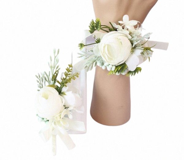 decoração de casamento babysbreath pulso branco fr e corsage noivo boutnieres bouride punsage corsage wedding white rose pey bouquet j9zf#