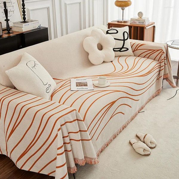 Sandalye Slipcover Wavy Sofa Havlusu Her Şey Dahil Hat Minimalist Rüzgar Slip Slip Toptan Yastık Tam Kapak Oturma Odası Koruması