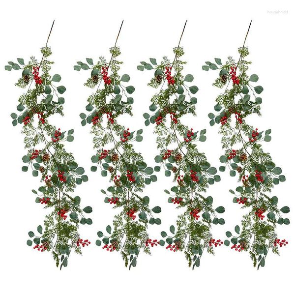 Fiori decorativi 1,75 m di pino natalizio ago vitto verde foglia rossa atmosfera di decorazione di decorazioni murate simulazione ghirlanda