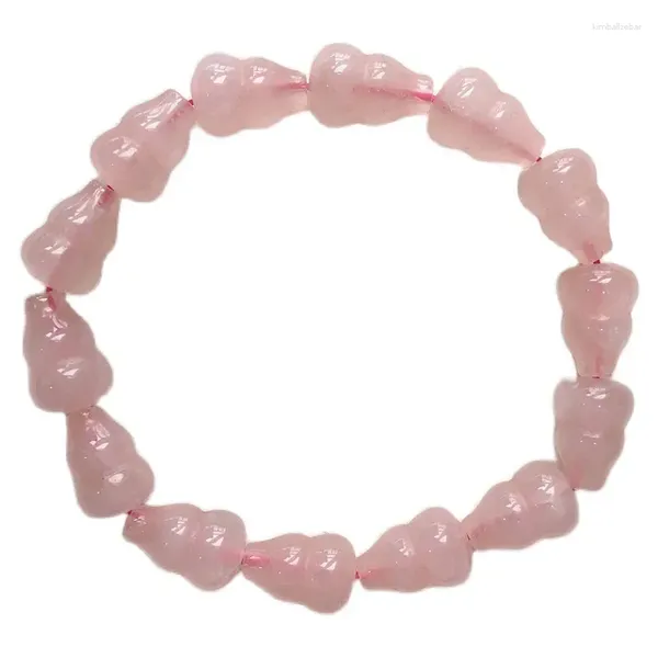 Strand All'ingrosso Quartzite rosa Pink Natural Crystal Bracciale Gourd Perle a mano Rigno Luck per le donne Aiutano Business Stone Fashion Jewelry