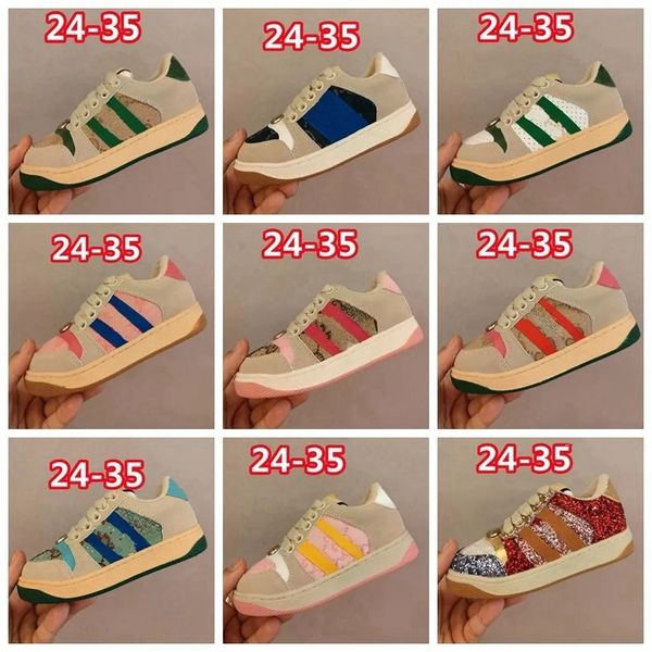 2023 Kinderschuhe Marke Designer Jungen Sport Sneaker Kleinkinder Mädchen Jugend Kinder Kinder Kinder -Trainer baby schwarz blau rosa schuh schuh im Freien