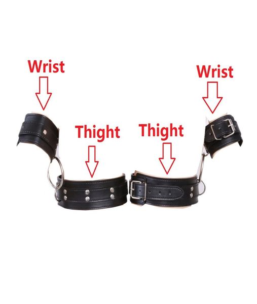 Регулируемые сексуальные кожаные манжеты для запястья с подключающими кольцами самка SM Rondage Hancuffs Sex Toys Ronating Rings7979333