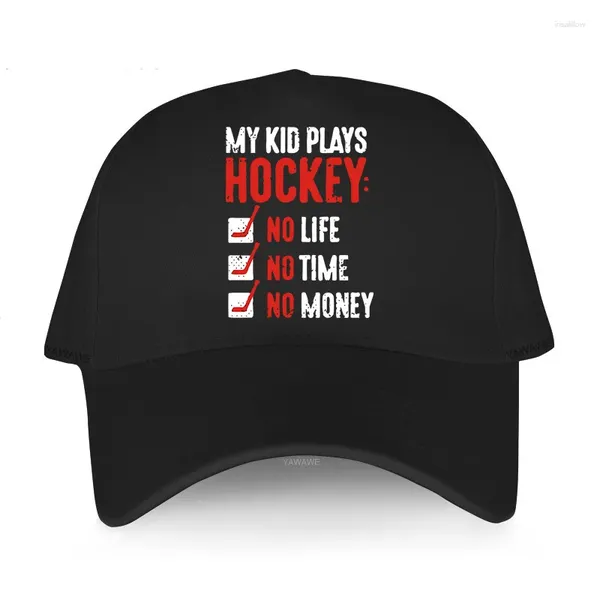 Ball Caps Unisex Короткая шляпа козырька на открытом воздухе бейсболка Регулируемая мой ребенок играет в хоккеера Summer Classic Vintage Print Hats Sport Bonnet