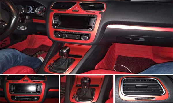 VW Scirocco/EOS İç Merkez Kontrol Paneli Kapı Tutucu Karbon Fiber Çıkartmalar Çıkartmalar Araç Stili Accessorie4235963