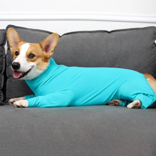 Hundebekleidung Onesie nach Tierherbereitungsanzug Anti -Abgabebody für weibliche männliche Langarmklemme Klemmung Pyjamas