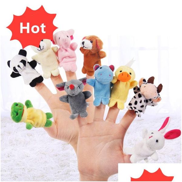 Animali di peluche imbottiti anche mini dito animale baby buppet giocattolo che parla di oggetti di scena 10 plus giocattoli drop di consegna regali dhmzc