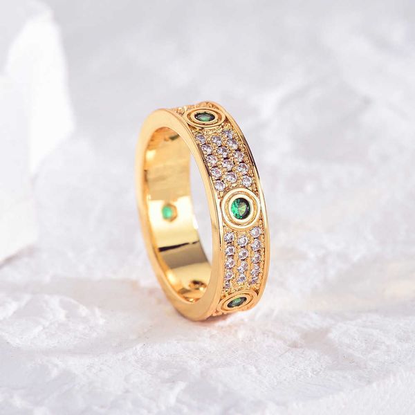 Anello di cartoncino Sky Star Star Ploiato 18K Gold Love Mens e Womens Coppia Ring Diamond Full Alete Diamond Micro Coppia Anello