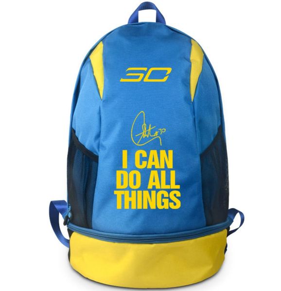 Eu posso fazer todas as coisas de mochila Stephen Curry Day Pack Pack School Bag Basketball Macks Mochila Qualidade Rucksack Sport School School Outdoor D4366829