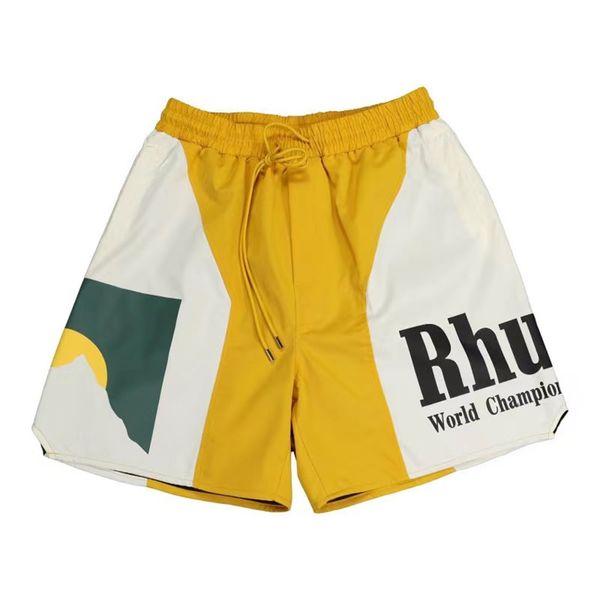 Novo designer masculino shorts rhude shorts de verão calças de moda de verão homens de alta qualidade calças de desgaste de rua masculino tamanho s-xl n-25