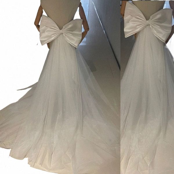 Traspizio di tulle in prua in raso rimovibile per nozze nodi da ballo sposa da ballo con treno di gonna di tulle J6v6#