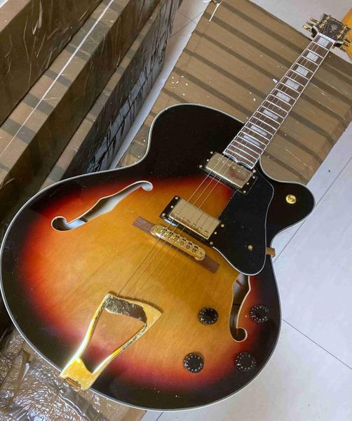 Novo chegada G Custom L5 Jazz Guitar Ces Archtop Semi Hollow Electric Guitar em Stock5988421