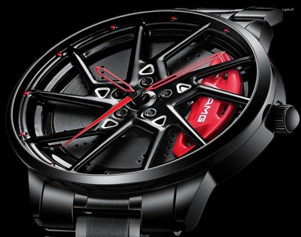 Наручительные часы роскошные спортивные автомобильные колеса для мужчин Top Brand Amg Rim Dial 3D Fashion Men39s водонепроницаемый Relogio Masculino3336883