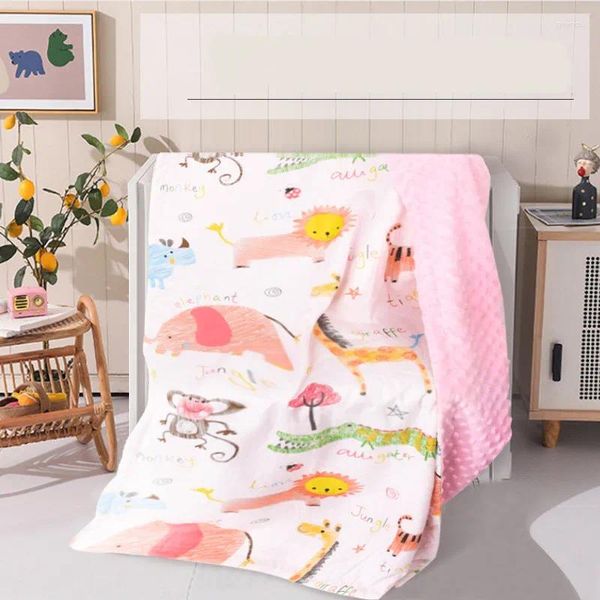 Coperte 120x76 cm Comporter per bambini coperta a letti morbidi involucri di cotone a molla per tappetino da passeggino nato