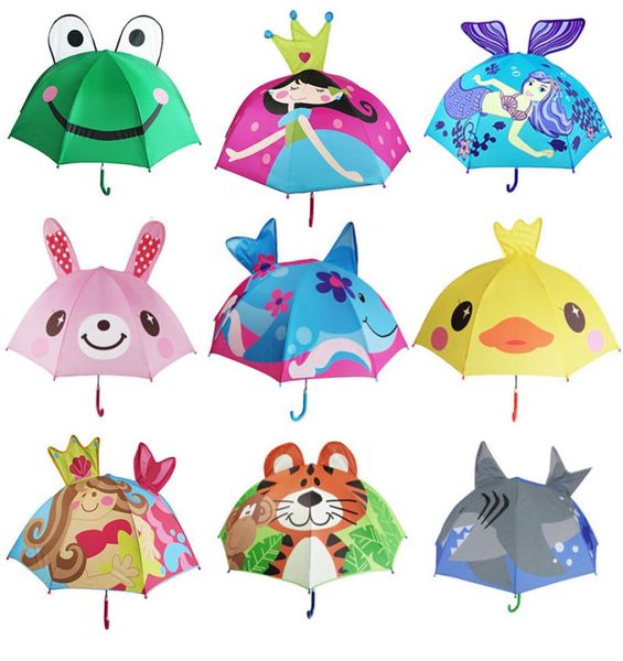 13 Stile schöne Cartoon Tierdesign Regenschirm für Kinder Kinder Hochwertiger 3D kreativer Regenschirm Baby Sonne Regenschirm 47cm8k C6125141457