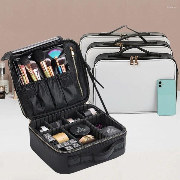 Kosmetische Taschen Frauen Maniküre Make -up -Organisator Bürstenröhrchen Professionelle Make -up Beauty Case Brand Travel Mini Bag Luxus Luxus