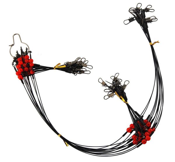 12 pezzi di pesca in acciaio inossidabile rivestito in nylon da 60 cm a 2 bracciale Leader in acciaio da pesca con snap3123935 girevole