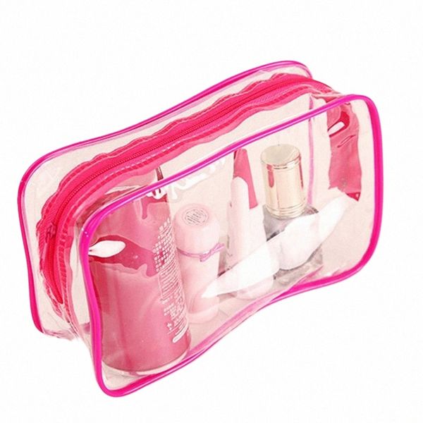 Bolsa de maquiagem portátil para mulheres portáteis Bolsa de plástico cosmético transparente y4fc#