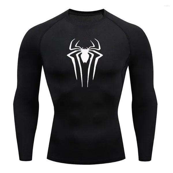 Мужские рубашки T Upf 50 с компрессионным сжатием с длинными рукавами водяной спортивной защитой быстро сухой базовый слой