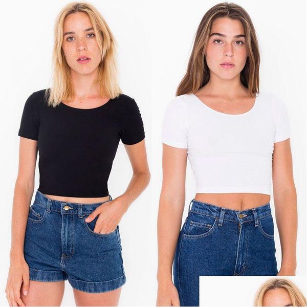 Frauen T-Shirt Frauen O Hals T-Shirts y Crop Top Short Sleeve Tops Damen Basic Casual Summer Fashion Slim Corset Drop Dhnlh liefern dhnlh