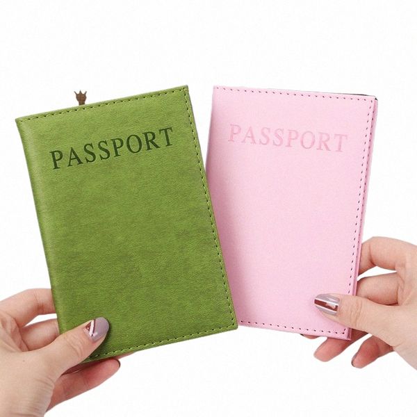 1pc FI Nuova PU Women Passport Holder Couple Models Girls Travel Passport Copertura Unisex Case Case Man Card Holder K0XW#