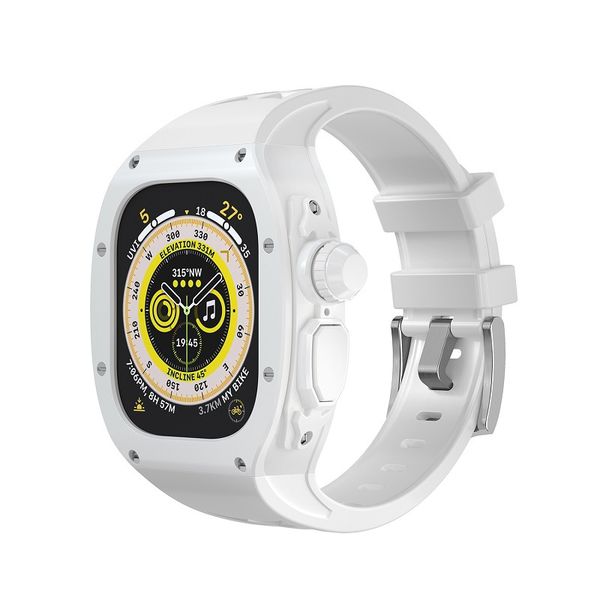 Alça de moda iwatch Ultra2 para Apple Watch Caso transparente translúcido Silicone agulha Strap 49mm