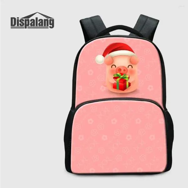 Rucksack Pink Piggy Cartoon Laptop -Rucksäcke für Teenager Girls Jungen große Kapazitätsreisebeträge 17 Zoll School Jugend Schoolbag