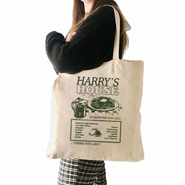 Tote Borsa di Harry's House Borse Casuali Borse da viaggio in tela Casual Borse per spalle a grande capacità Bagie pieghevoli B7ia#