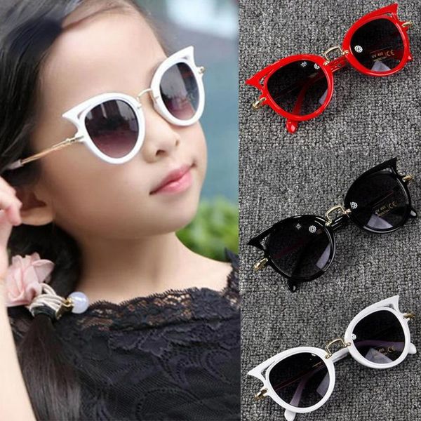 Occhiali da sole 1pc bambini eleganti gatti eye vintage ragazze graziose occhiali da sole festa uv400 sfumature di occhiali adorabili per bambini studenti per regalo