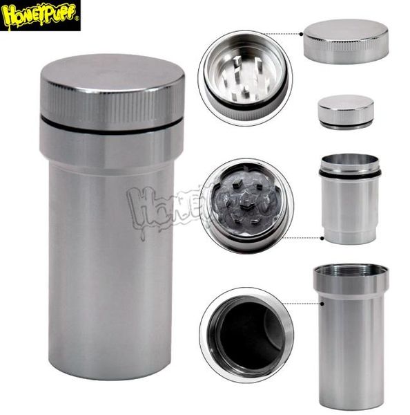 Aluminium -Kräuterschleife mit Lagerbehälter eins bis zu weiteren Design Metall Tabak Herb Mühle und luftdichtes wasserdichtes Stash Jar für S1808761