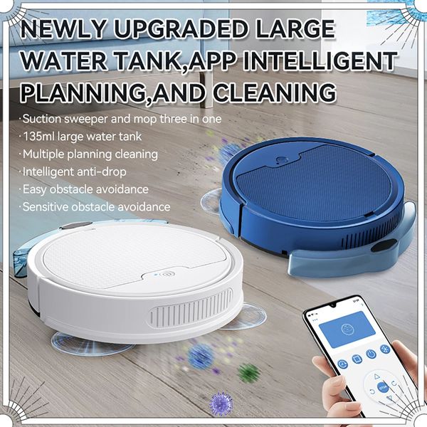 3 em 1 App Control Remote Robot Limpador Smart Super Silencioso Máquina de limpeza Sweeper Sweeper para uso em casa 240408