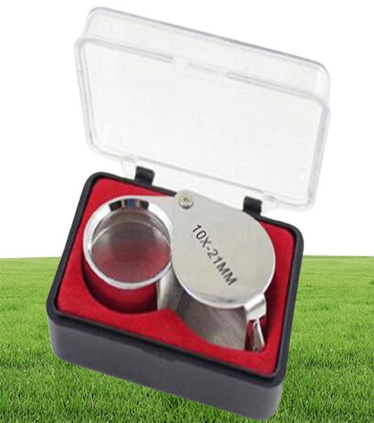 10x 21mm Mini Jeweller Loupe Lenser Lens Microscópio de vidro para Jeweller Diamonds Holdit Handshel Fresnel Lens1295076