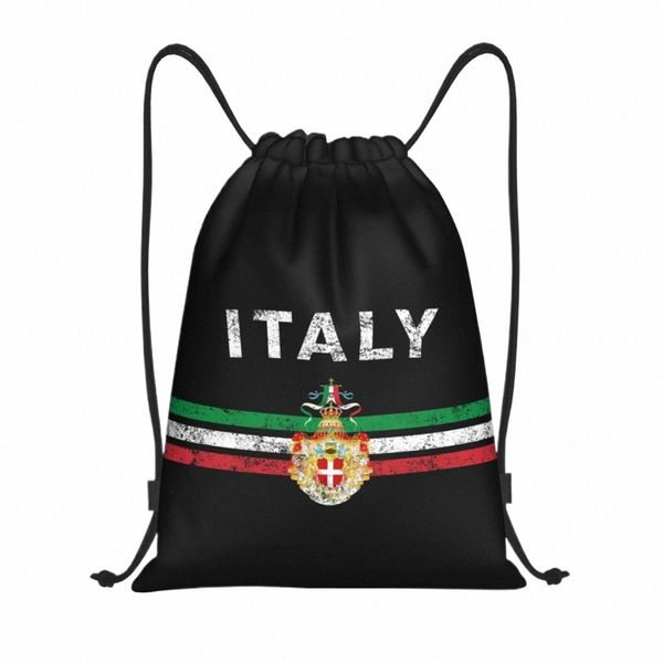 Emblema italiano Bandiera italiana con zaino per palestra Sports Sports Sports per uomini Donne Patriotic Regali di allenamento del regalo Sackpack 916B#