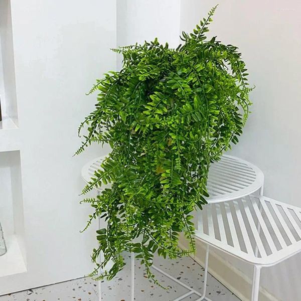 Fiori decorativi Ferns a sospensione artificiale Vine per la felce per arredamento per matrimoni a casa Resistente Greenerio in finto verde esterno