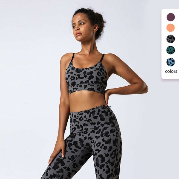 Designer aktive Sets heiß verkaufen neue Yoga Kleidung Frauen Sportunterwäsche Yoga -Anzug Lauf Fitness schöner Rücken Leopard Anzug