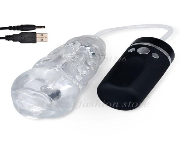 Máquina de sucção forte recarregável USB Machine de sexo oral masculpador copo de copo elétrico Blowjob vibratando brinquedo sexual para homens Produto sexual C4587536