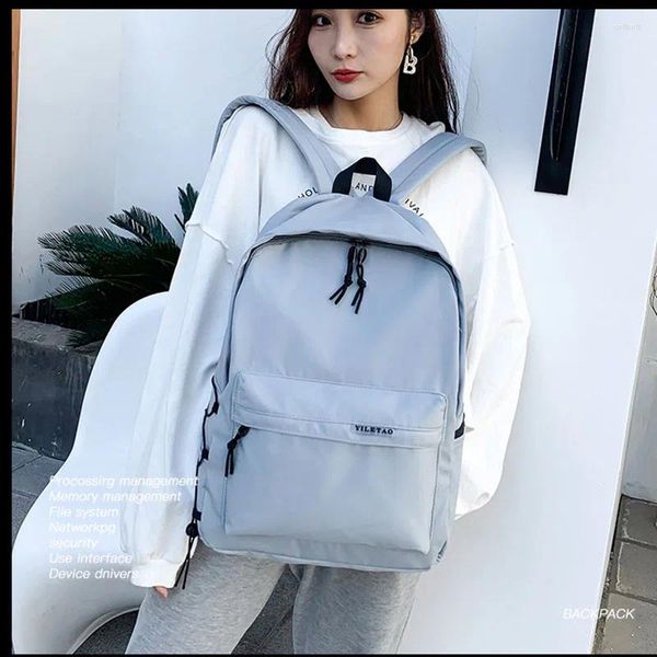 Backpack Preppy Style School Girl Simple Solid Color Bag para adolescente unissex harajuku casual menino ombro mochilas