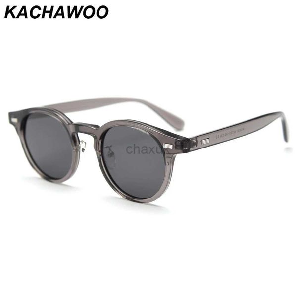 Occhiali da sole kachawoo occhiali da sole retrò donne polarizzate tr90 cornici rotondi occhiali da sole uomini che tendono tonalità all'aperto esterno in stile coreano marrone nero 24416