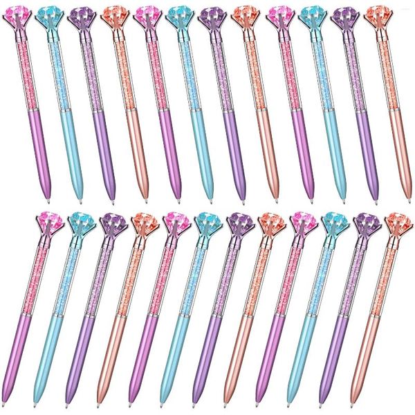 80pcs Big Diamond Pens Penne Crystal Bling Bling Penna Black Ink Rhinestones for Kids School Office Supplies