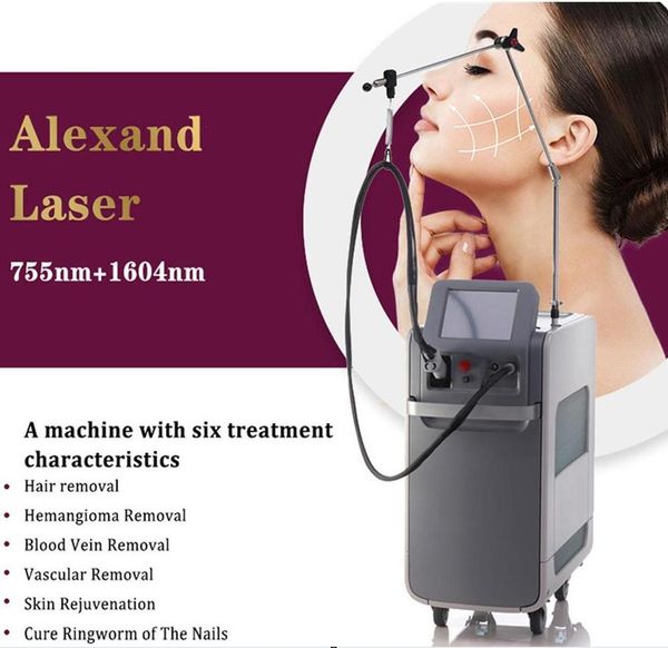 Clinica Usa il laser ottico in fibra di fibre laser 1064 755nm nd YAG Laser Removal Machine Alexandrite Laser Ringiovanimento della macchina di bellezza Due anni Garanzia