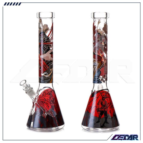 Samurai Samurai vetro fumante pipa ad acqua glaciale mobili bong di bong alione con tubo inferiore + ciotola da 14 mm