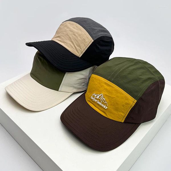 Caps de bola homens homens japoneses japoneses retrô de cores contrastantes chapéus de beisebol bordado de sol respirável snapback de moda versátil