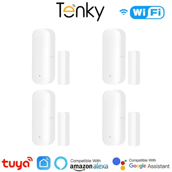 System Tenky Tuya Smart Home WiFi -Türsensor -Tür Open Detektoren Sicherheitsschutz Alarmsystem Home Security Alert über Alexa Google
