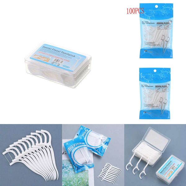 Yeni 50/100 pcs Flosser, diş çubukları çubuk diş temizleme interdental fırça diş ipi toplama ağız hijyen bakımını seçer